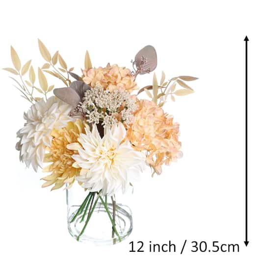 12" White & Cream Dahlia Mix Premade by Ashland®